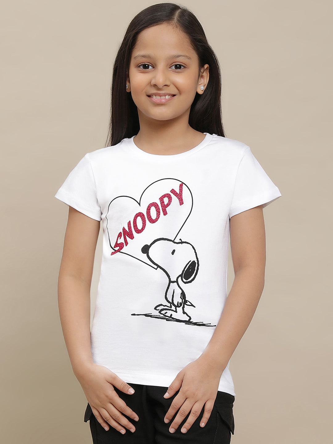 Peanuts White Tshirt For Girls