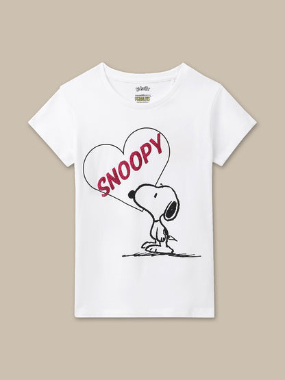 Peanuts White Tshirt For Girls