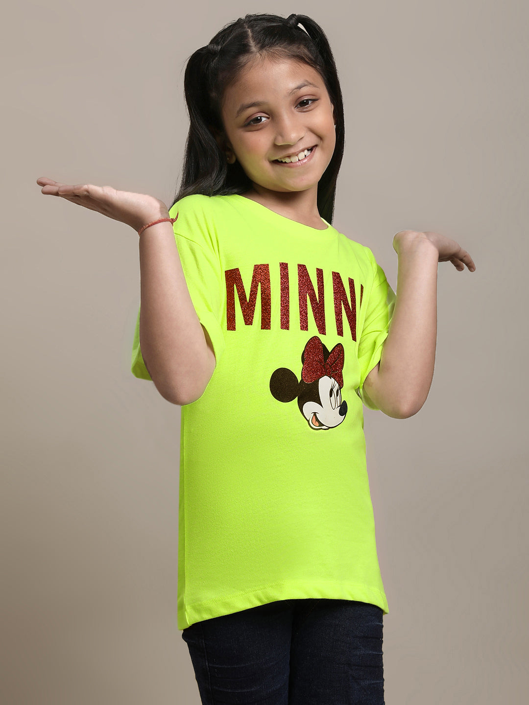 Mickey & Friends Green Tshirt For Girls