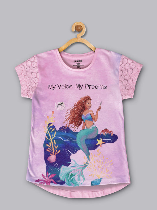 Little Mermaid Pink Tshirt For Girls