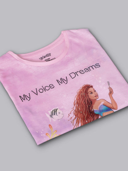 Little Mermaid Pink Tshirt For Girls