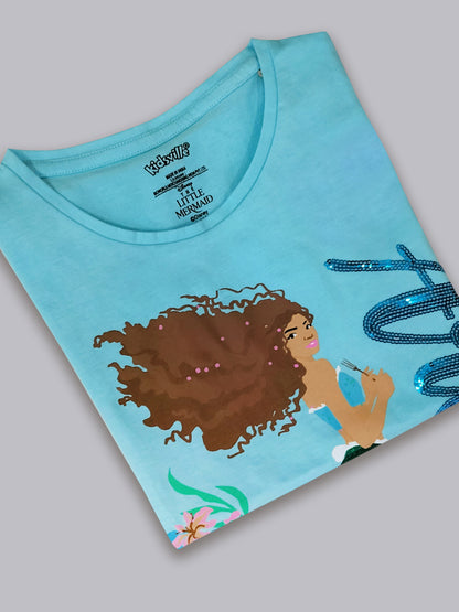 The Little Mermaid Blue Tshirt For Girls