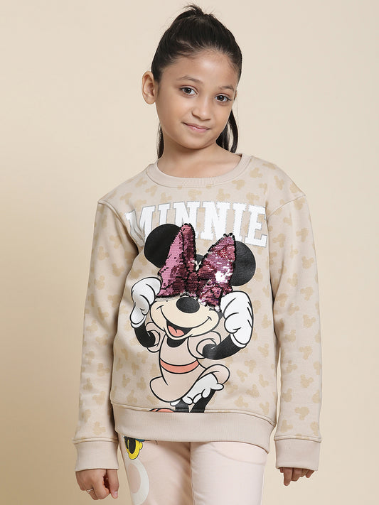 Mickey & Friends Light Brown Sweatshirt For Girls