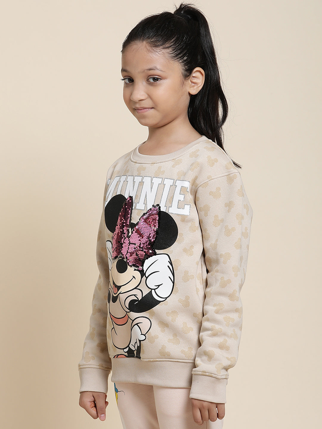 Mickey & Friends Light Brown Sweatshirt For Girls