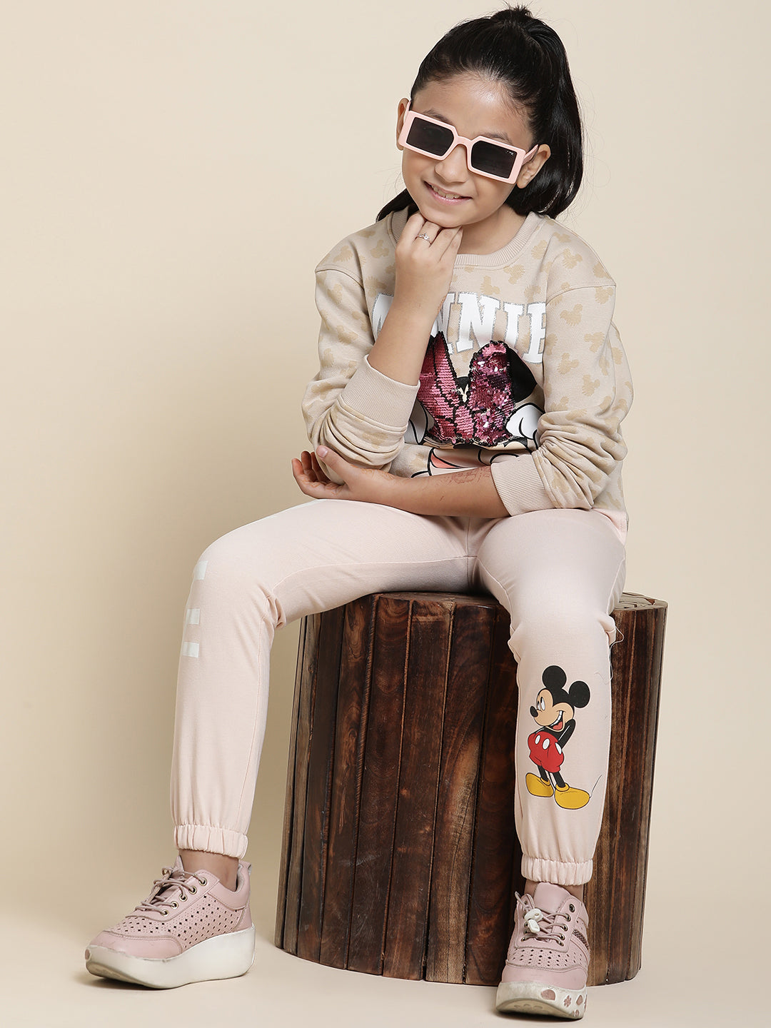 Mickey & Friends Light Brown Sweatshirt For Girls