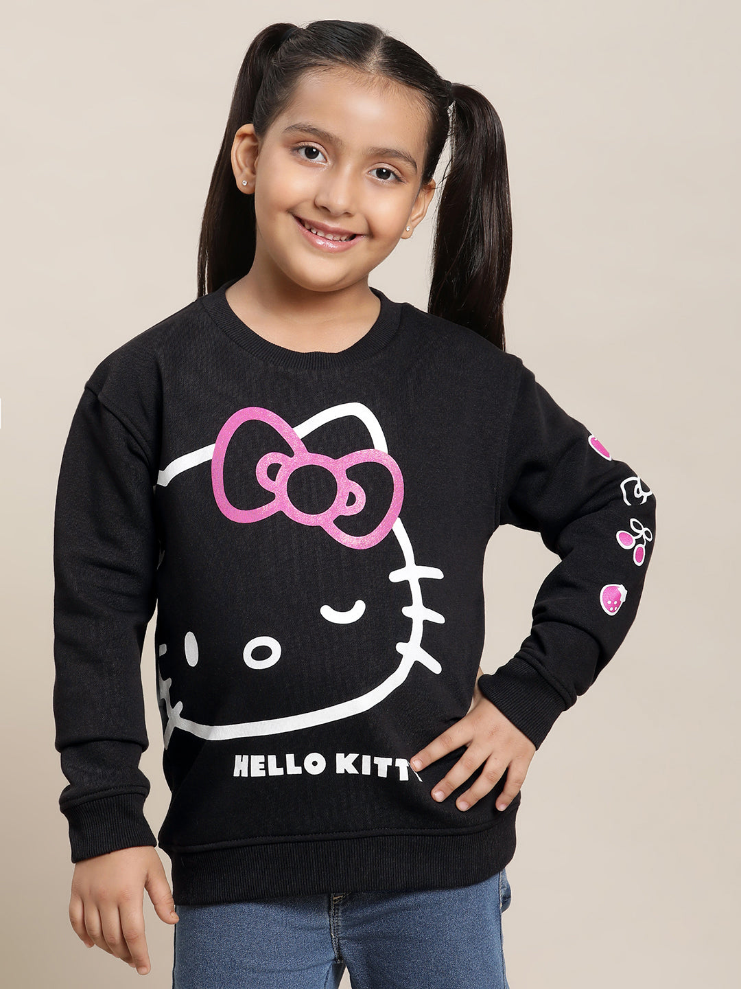 Hello Kitty Black Sweatshirt For Girls