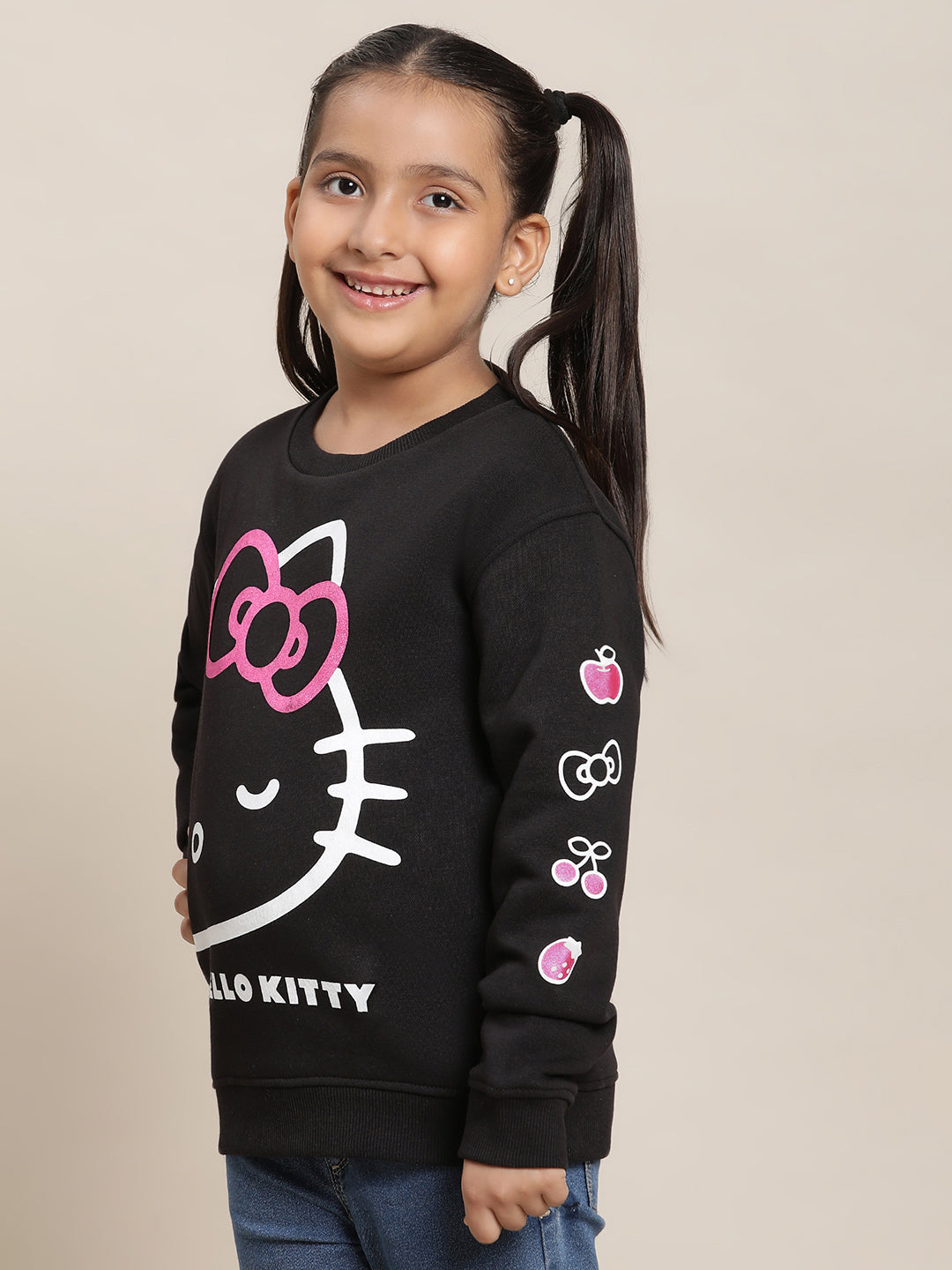 Hello Kitty Black Sweatshirt For Girls