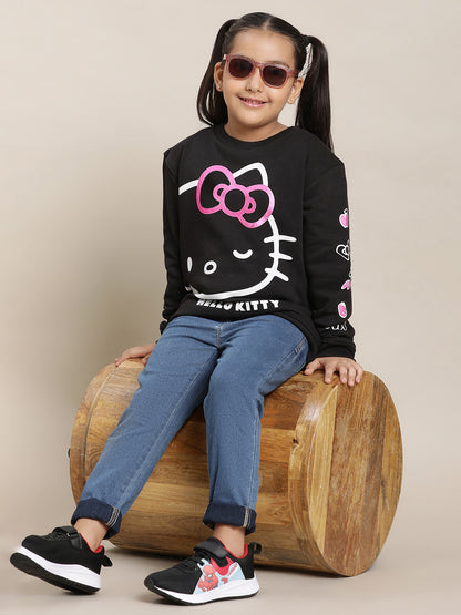 Hello Kitty Black Sweatshirt For Girls