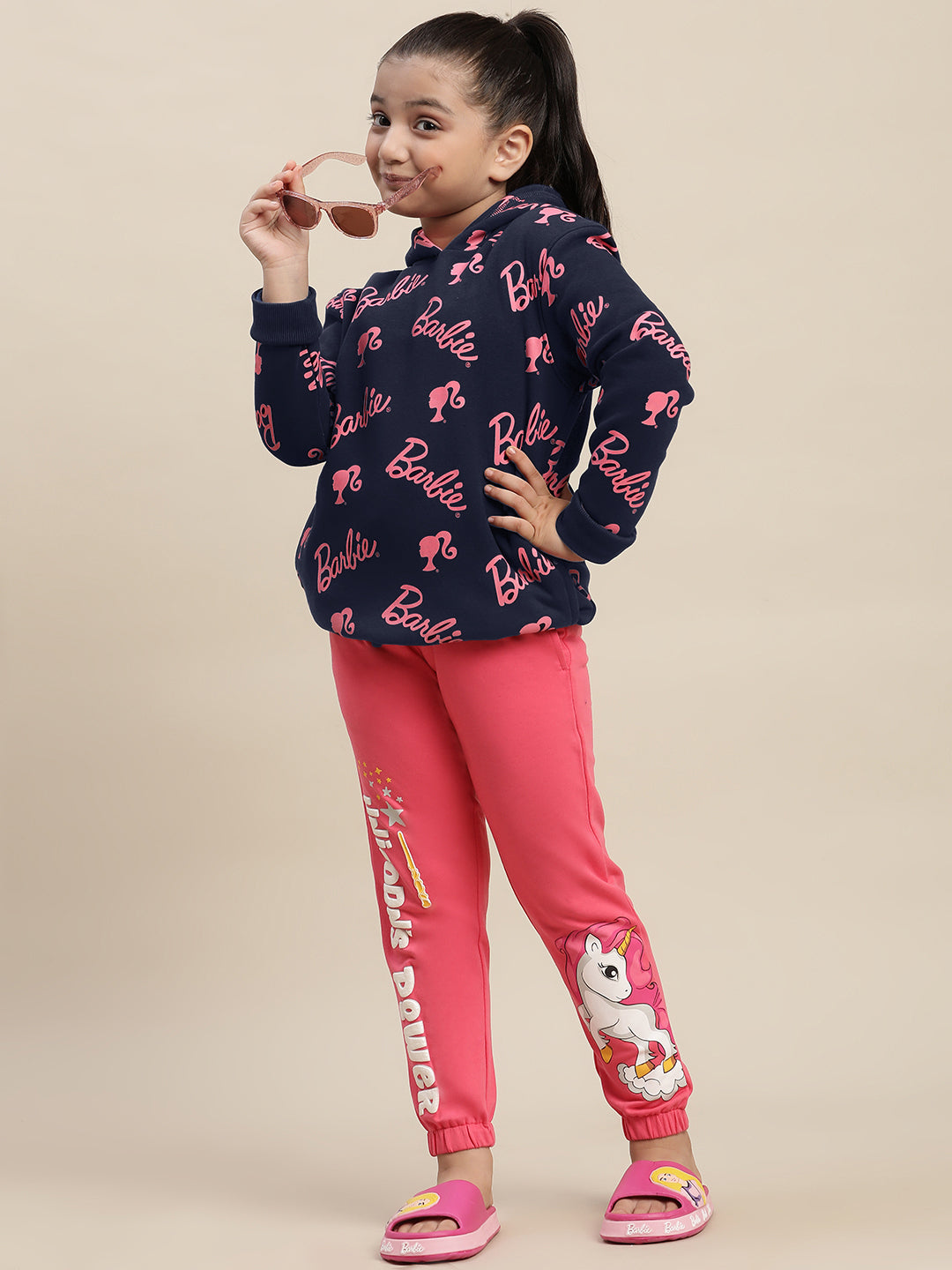 Barbie Navy Hoodies For Girls