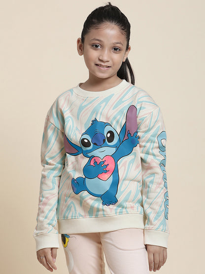 Stitch Regular Fit Sweatshirt For Girls