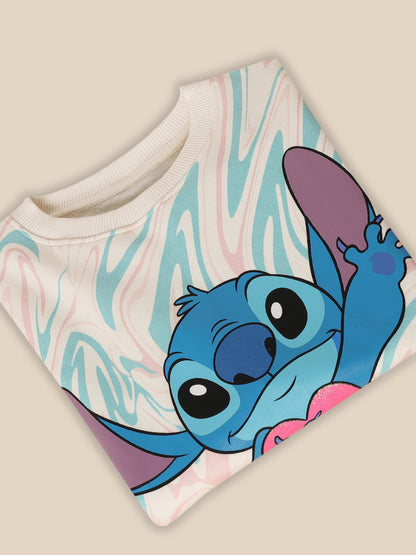 Stitch Regular Fit Sweatshirt For Girls