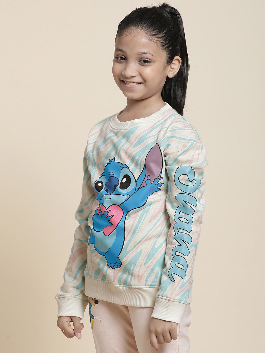 Stitch Regular Fit Sweatshirt For Girls