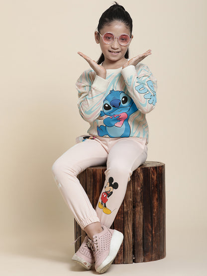 Stitch Regular Fit Sweatshirt For Girls