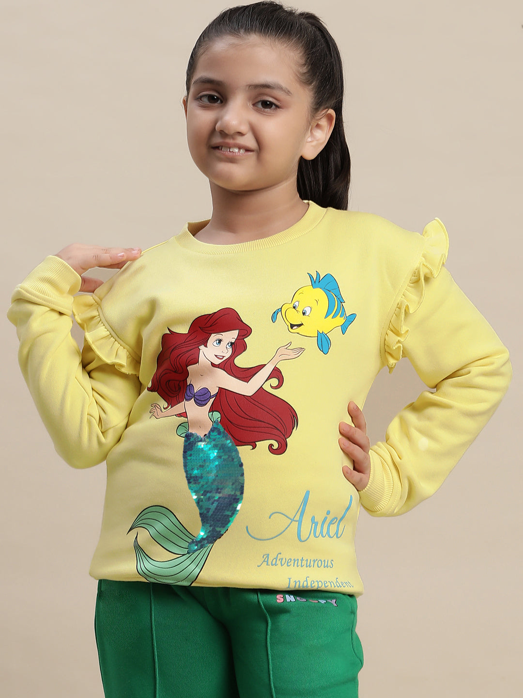 Disney Princess Yellow Sweatshirt For Girls