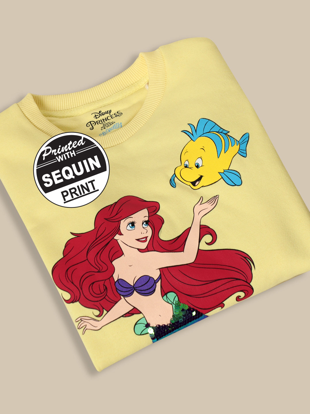 Disney Princess Yellow Sweatshirt For Girls