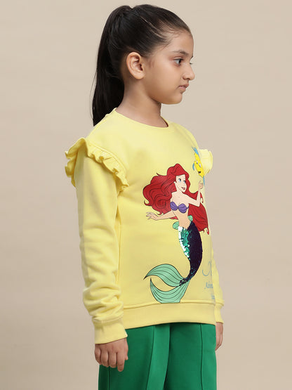 Disney Princess Yellow Sweatshirt For Girls