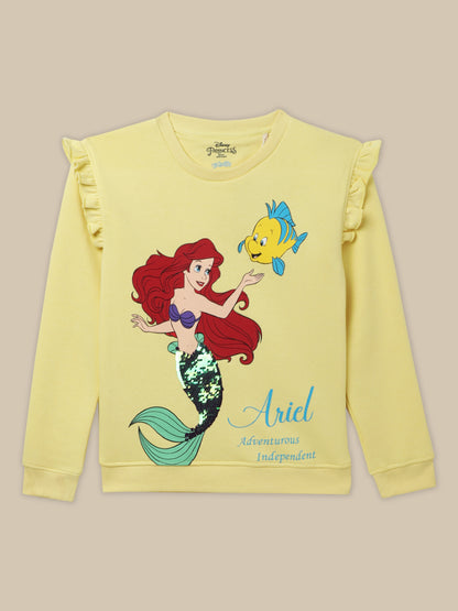 Disney Princess Yellow Sweatshirt For Girls