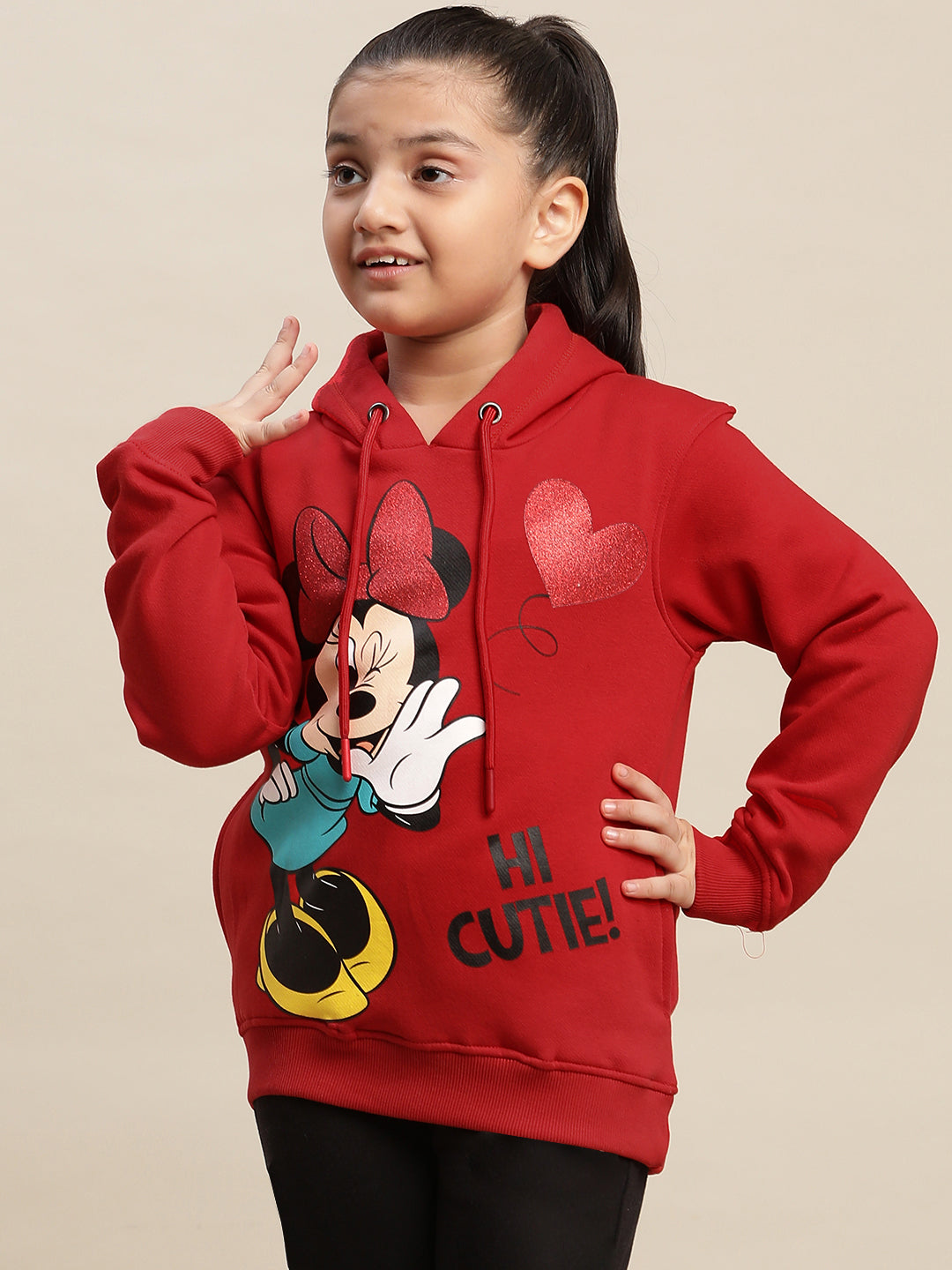 Mickey & Friends Red Hoodies For Girls