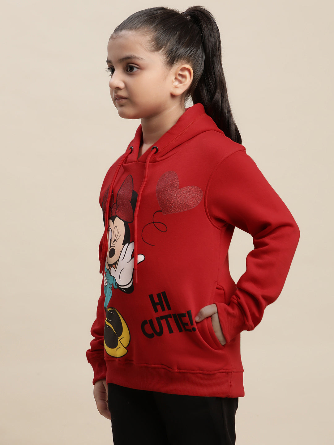 Mickey & Friends Red Hoodies For Girls