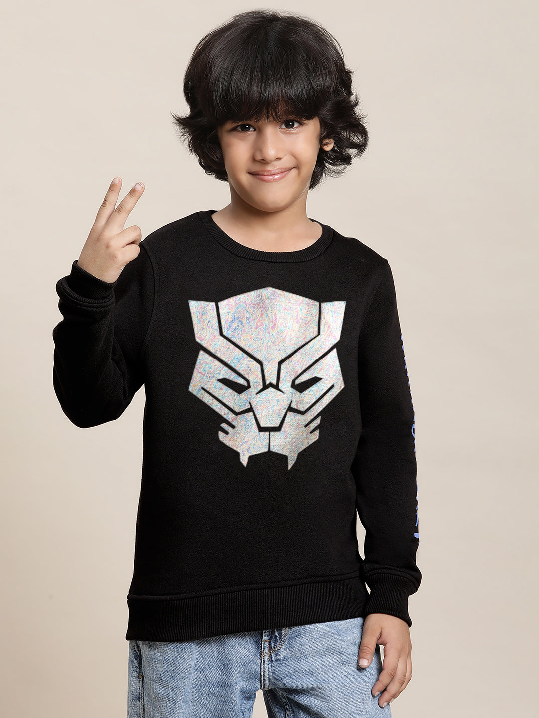 Black Panther Black Sweatshirt For Boys