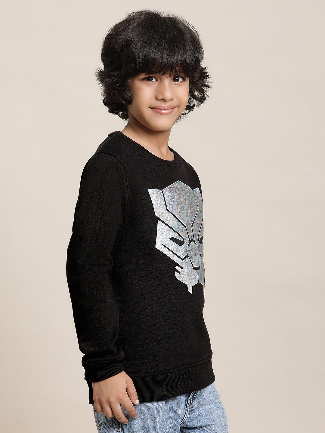 Black Panther Black Sweatshirt For Boys