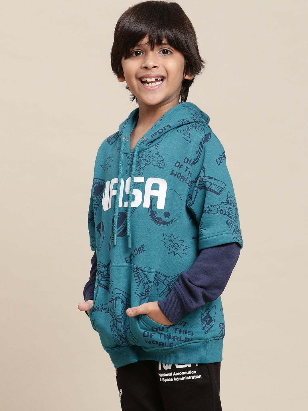 Nasa Blue Hoodie For Boys