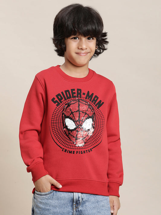 Spiderman Red Sweatshirt For Boys