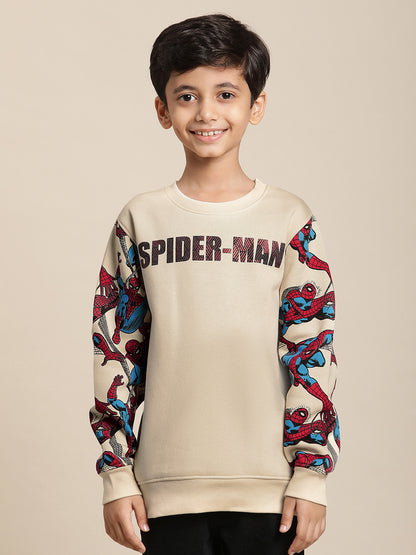 Marvel Comics Light Brown Sweatshirt For Boys