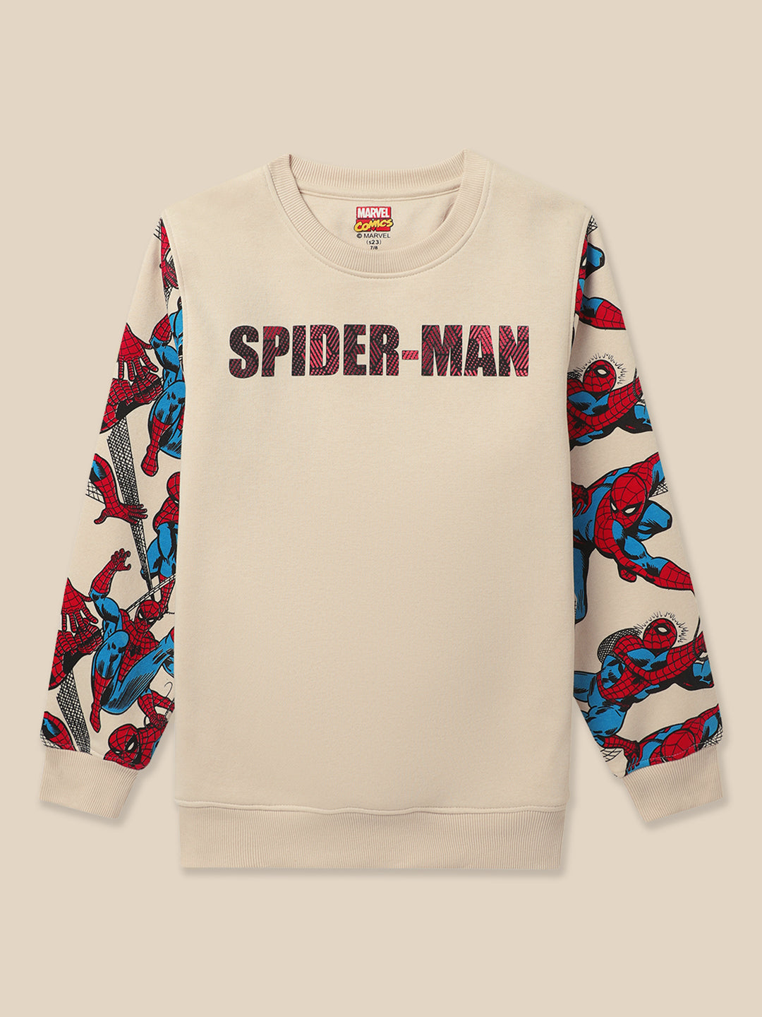 Marvel Comics Light Brown Sweatshirt For Boys