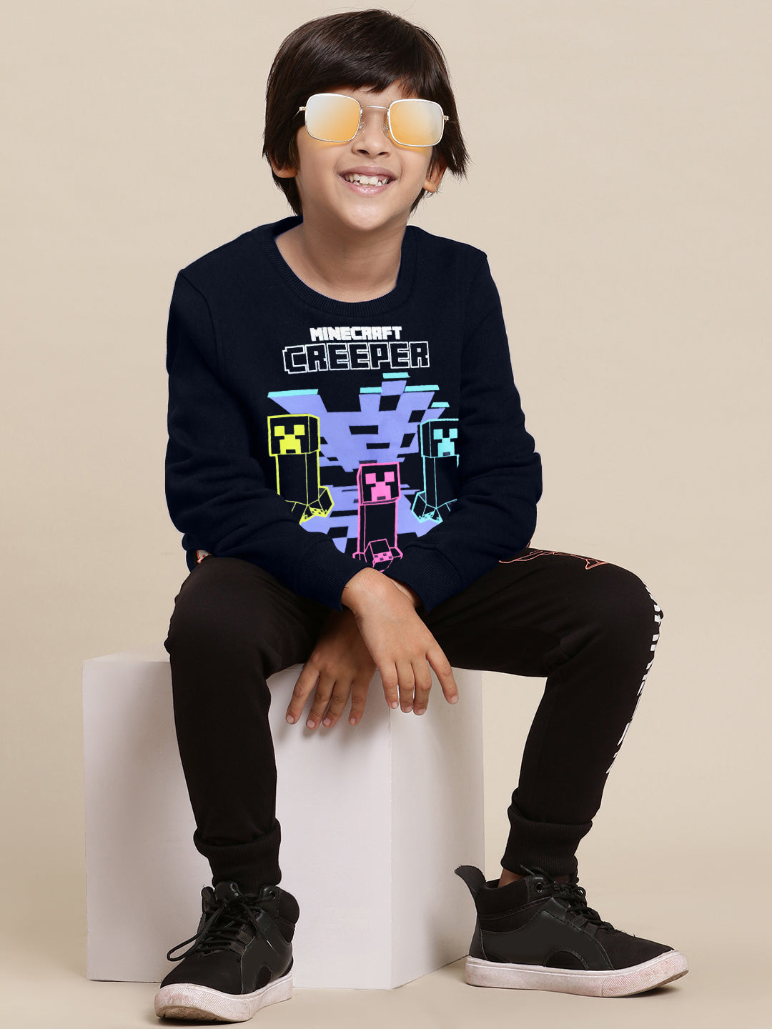 Minecraft Multi Color Sweatshirt For Boys