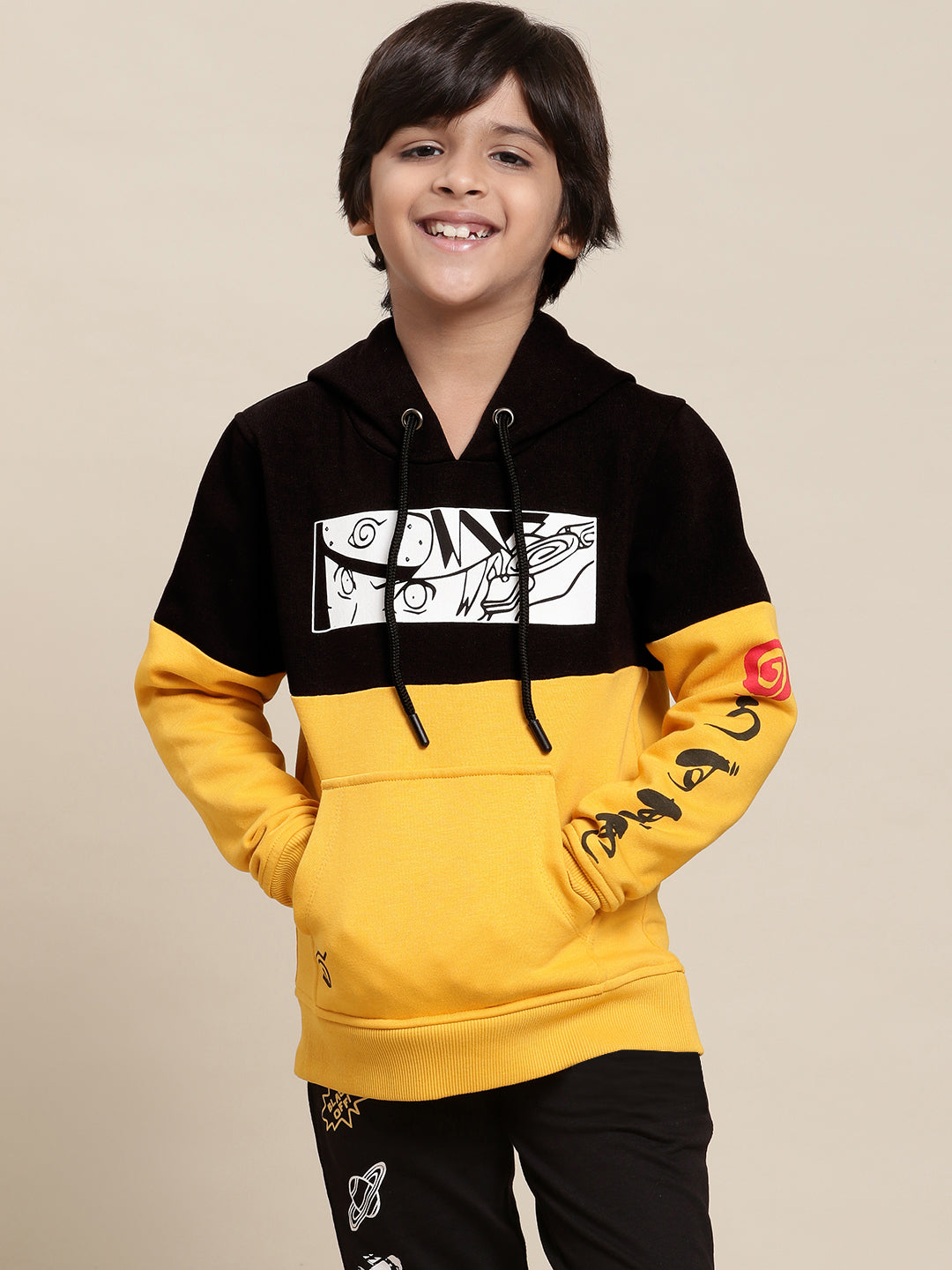 Naruto Yellow Hoodies For Boys