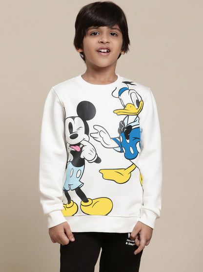 Mickey & Friends Off-White Sweatshirt For Boys