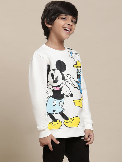 Mickey & Friends Off-White Sweatshirt For Boys