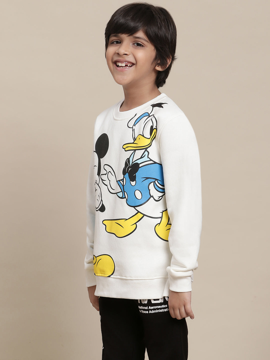 Mickey & Friends Off-White Sweatshirt For Boys