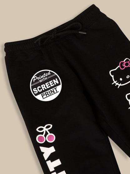 Hello Kitty Black Jogger For Girls