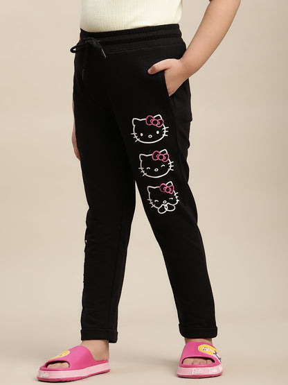 Hello Kitty Black Jogger For Girls