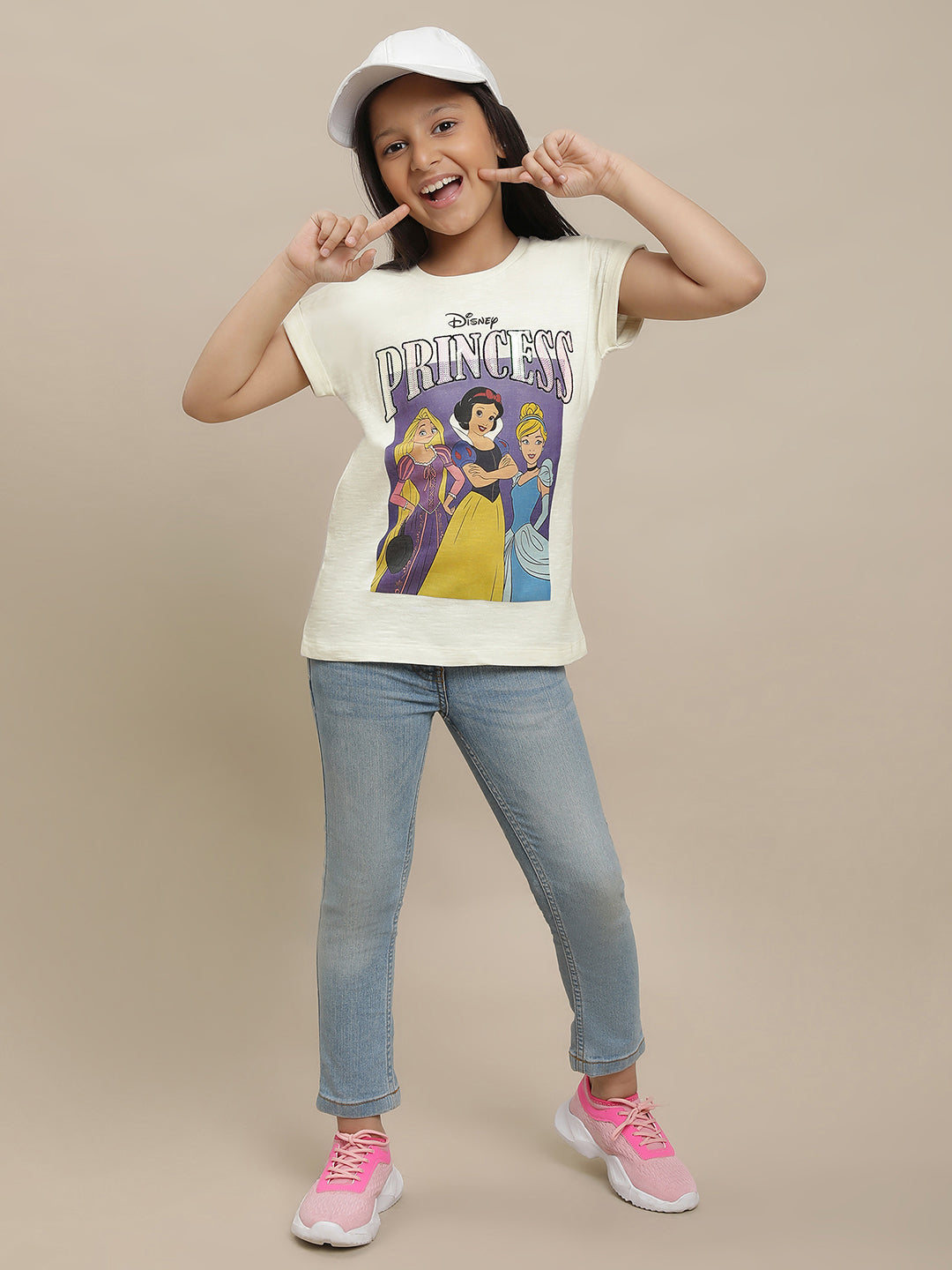 Disney Princess Off-White Tshirt For Girls