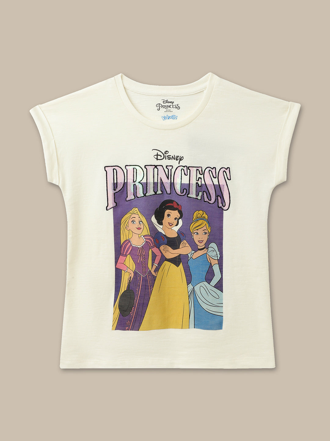 Disney Princess Off-White Tshirt For Girls