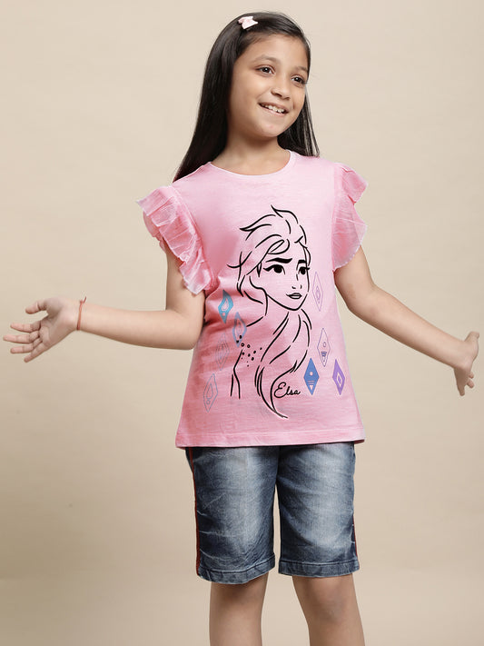 Frozen Pink Tshirt For Girls