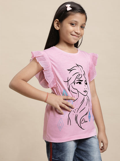 Frozen Pink Tshirt For Girls