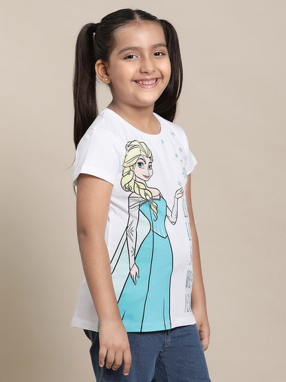 Frozen White Tshirt For Girls