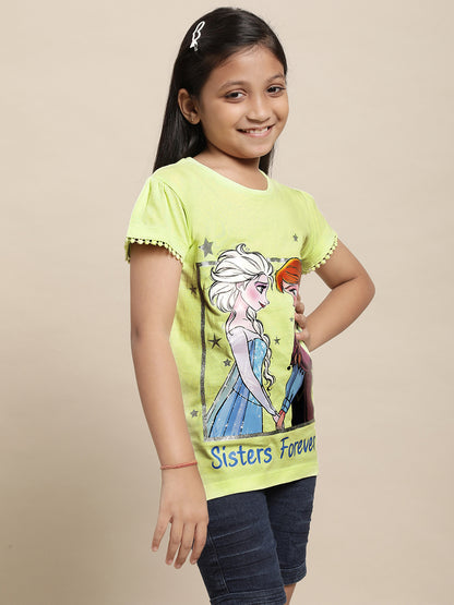 Frozen Green Tshirt For Girls