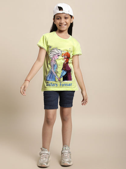 Frozen Green Tshirt For Girls