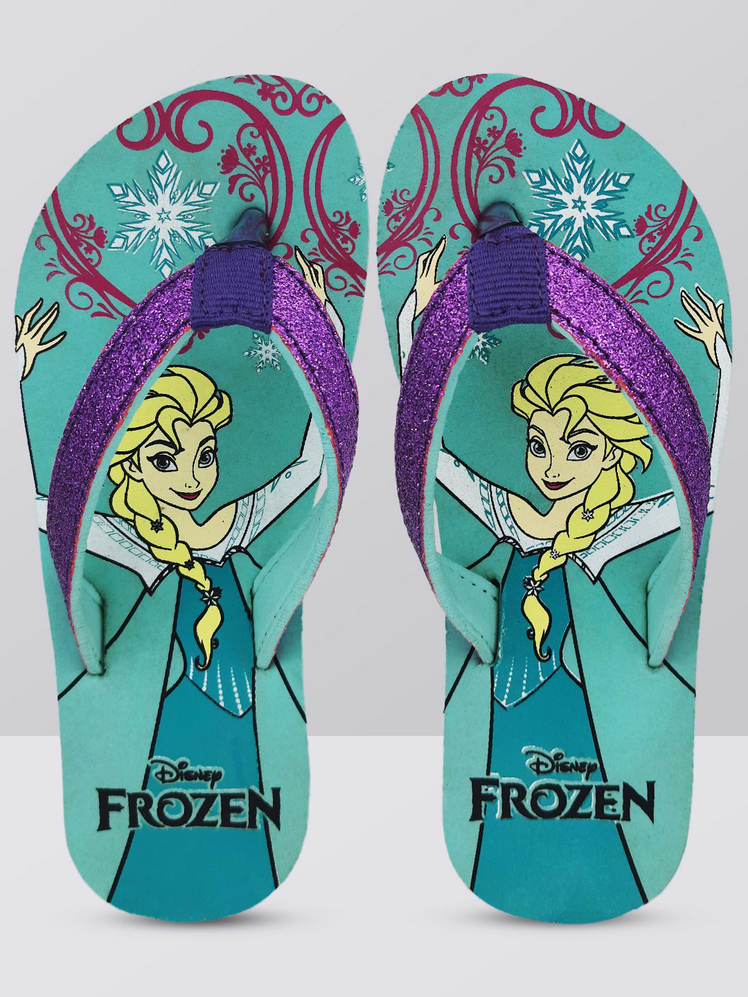 Frozen Teal Flip-Flops For Kids Girls