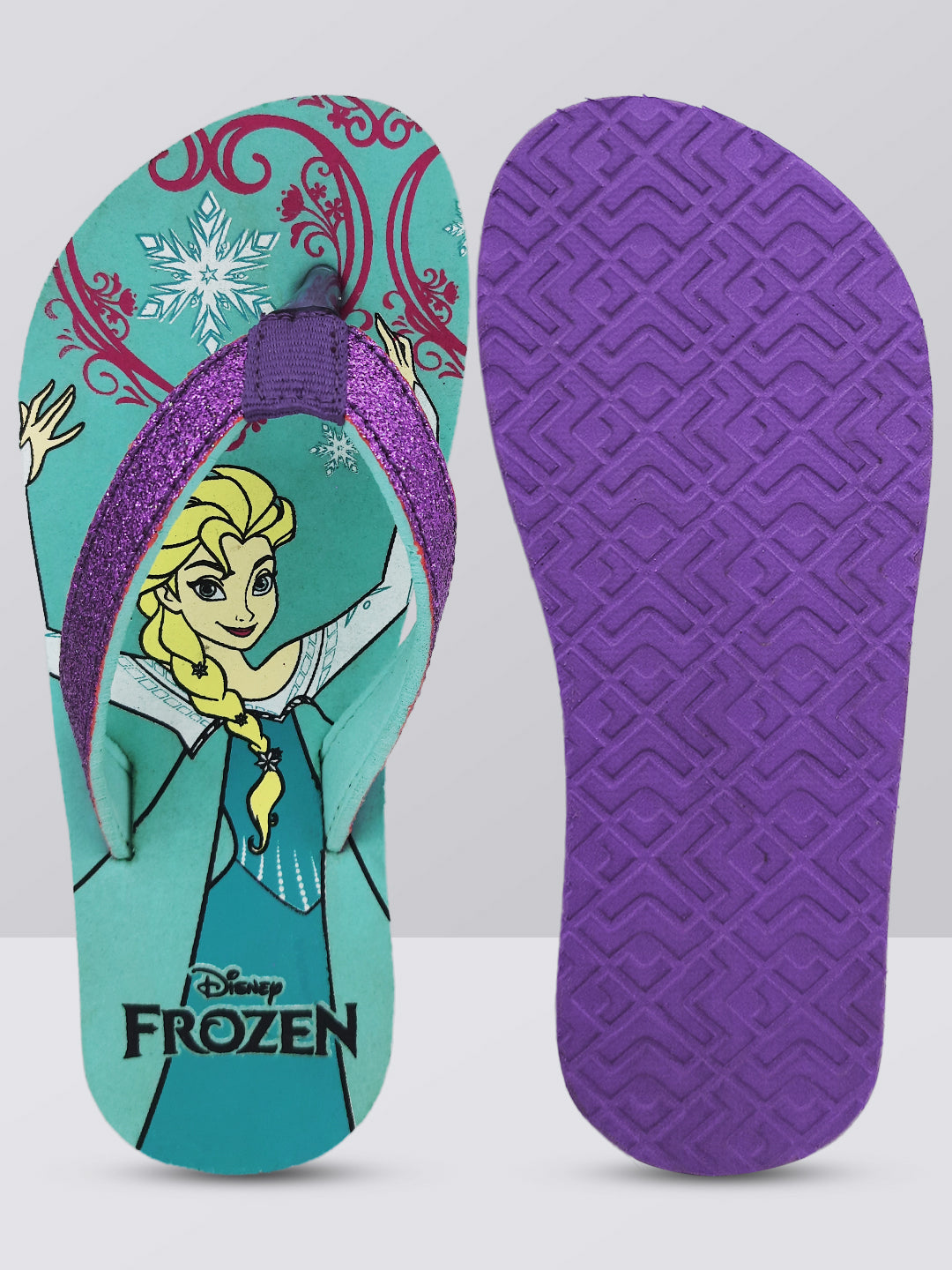 Frozen Teal Flip-Flops For Kids Girls