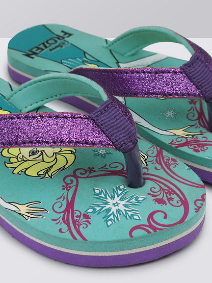 Frozen Teal Flip-Flops For Kids Girls