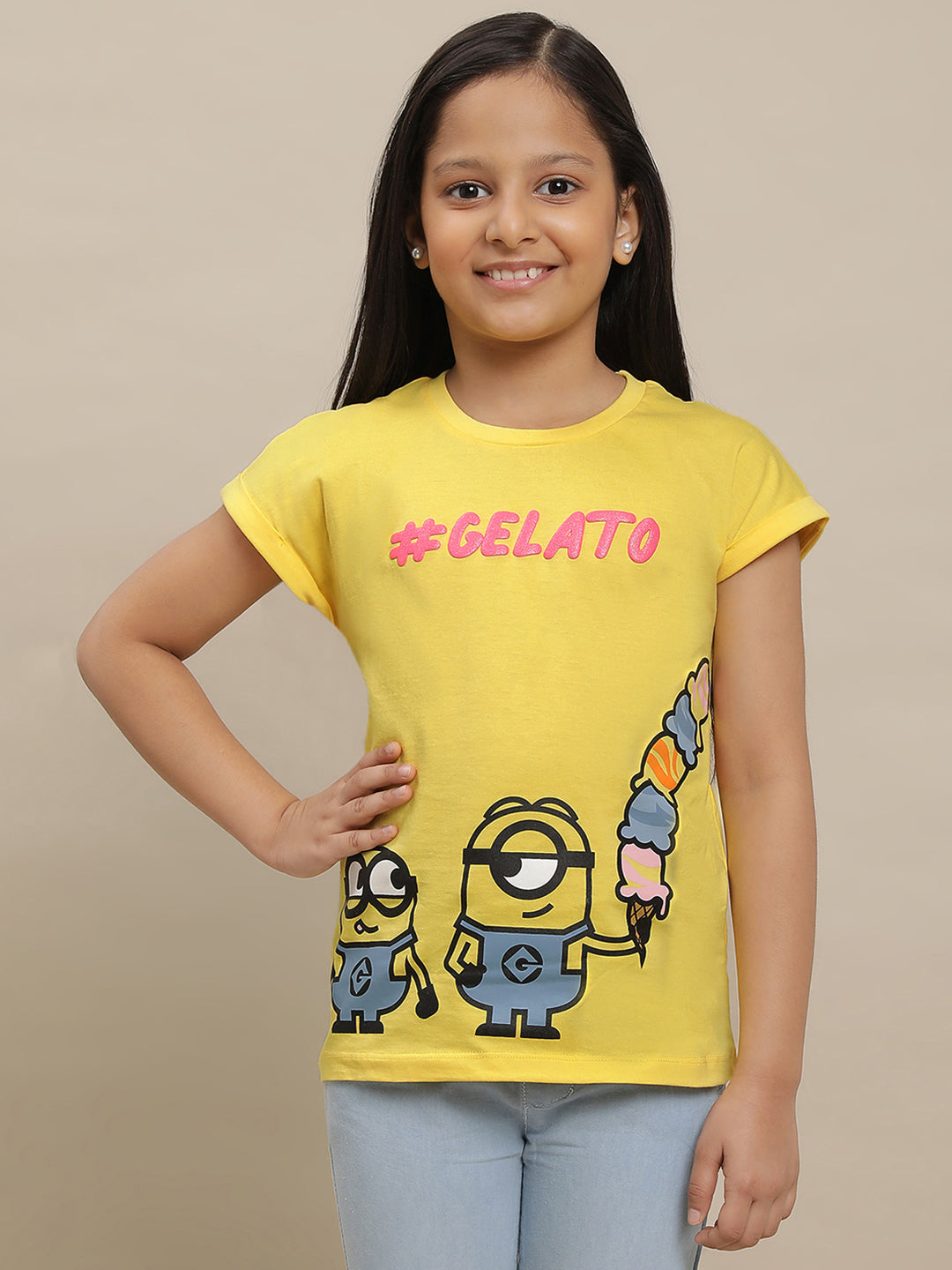 Minions Yellow Tshirt For Girls