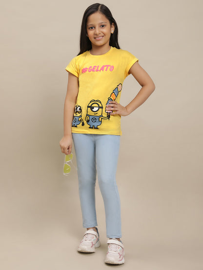 Minions Yellow Tshirt For Girls