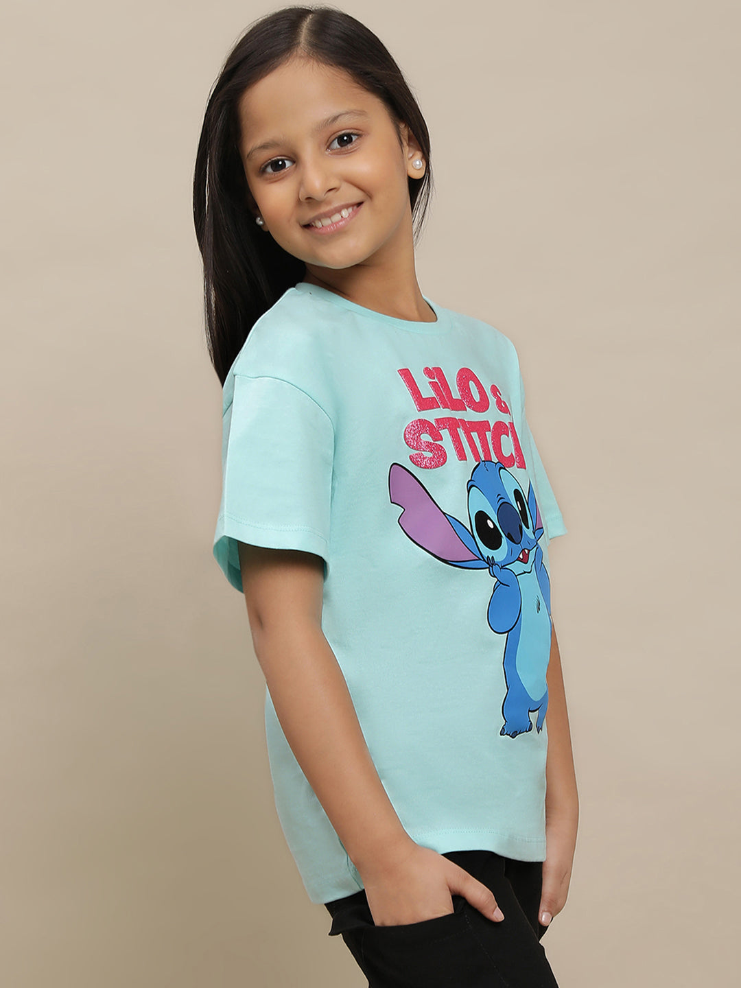 Stitch Blue Tshirt For Girls