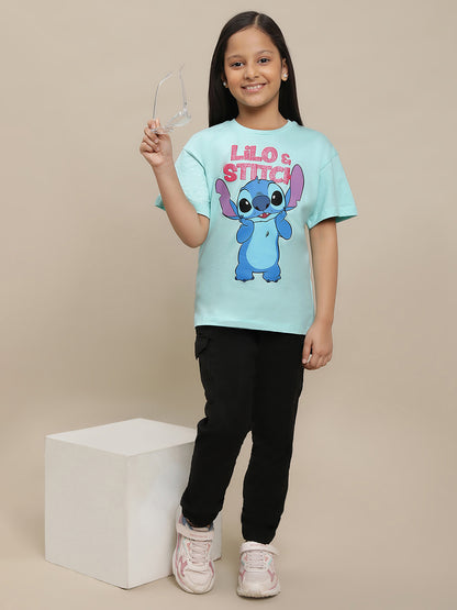 Stitch Blue Tshirt For Girls